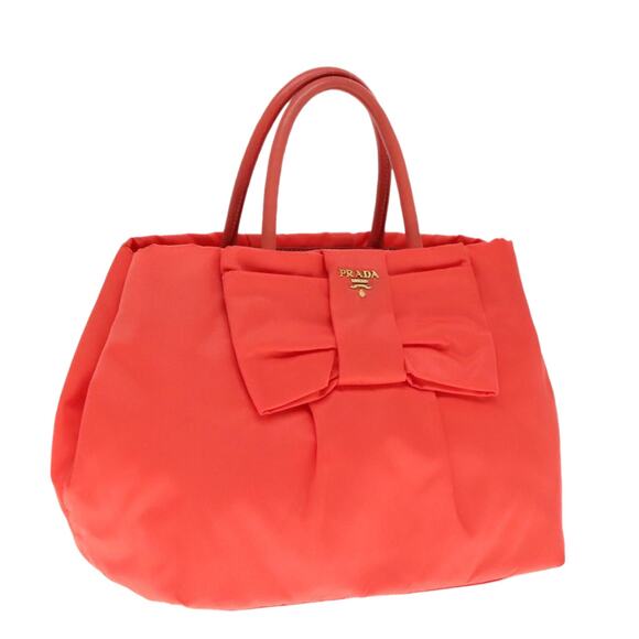PRADA Hand Bag Nylon Orenge Sunset Gold - Picture 1 of 16